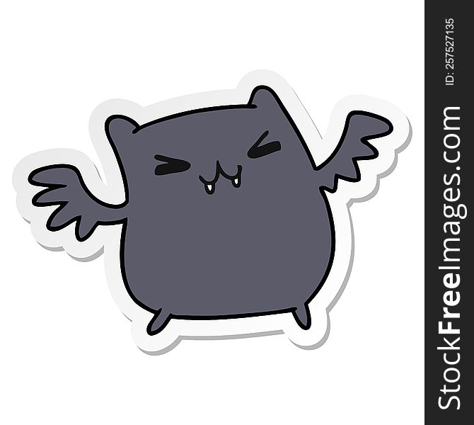 Sticker Cartoon Of A Kawaii Cute Bat