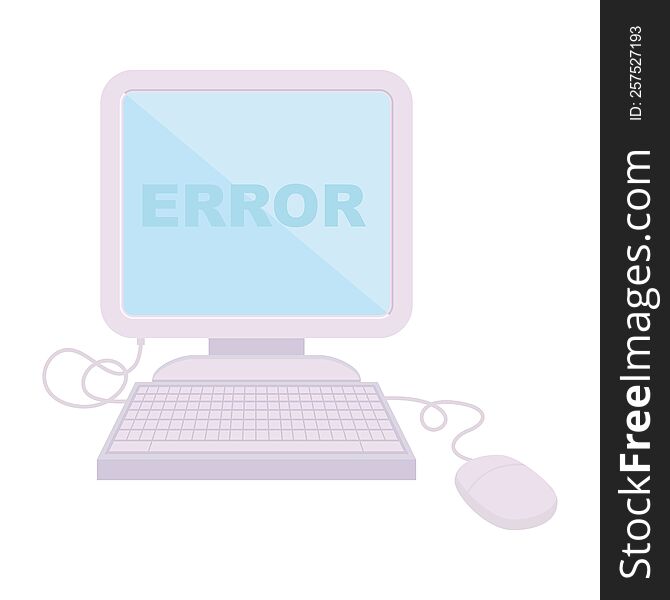 Flat colour illustration of a computer error