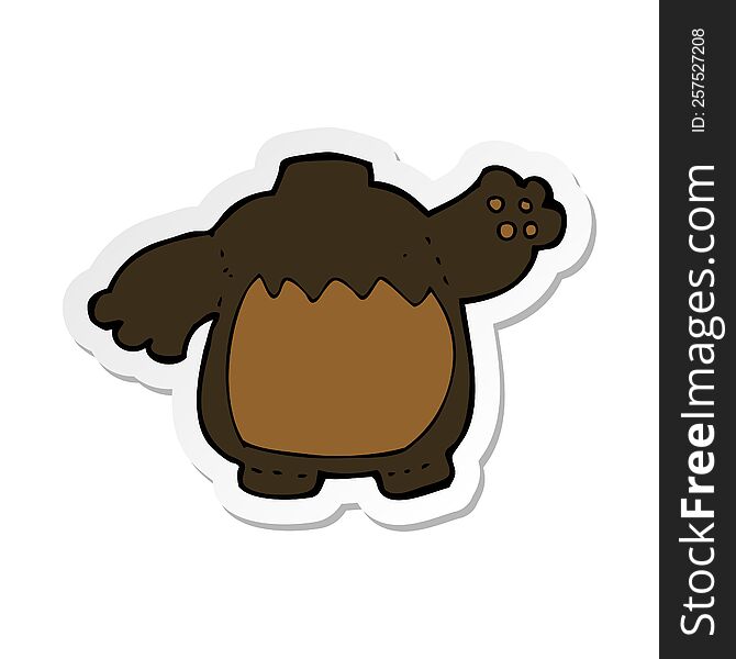 sticker of a cartoon black bear body
