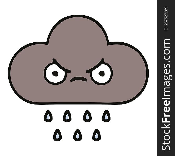 cute cartoon storm rain cloud