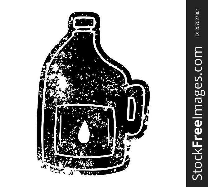 grunge distressed icon of a large drinking bottle. grunge distressed icon of a large drinking bottle