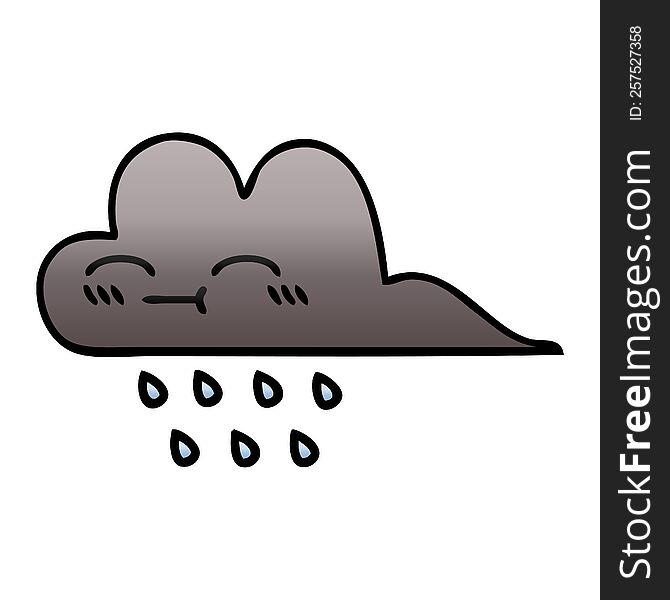 gradient shaded cartoon of a storm rain cloud