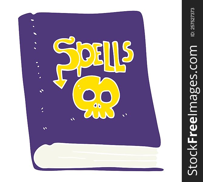 flat color illustration of spell book. flat color illustration of spell book