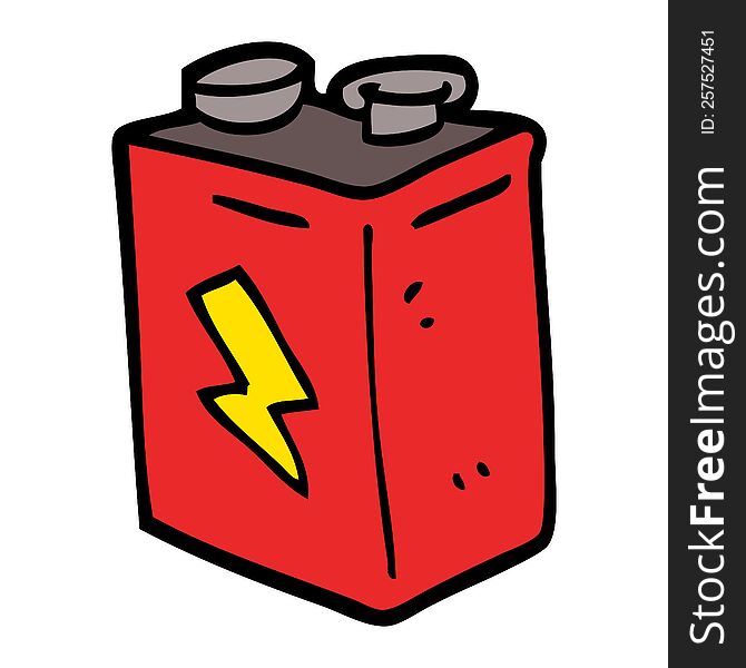 cartoon doodle battery