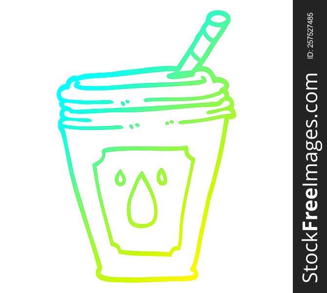 cold gradient line drawing of a cartoon juice bar drink