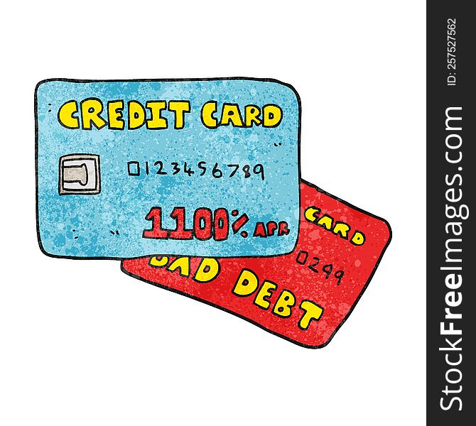 freehand textured cartoon credit cards