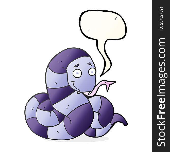 Speech Bubble Cartoon Snake