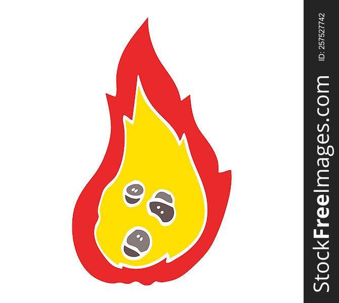 flat color illustration cartoon burning coals