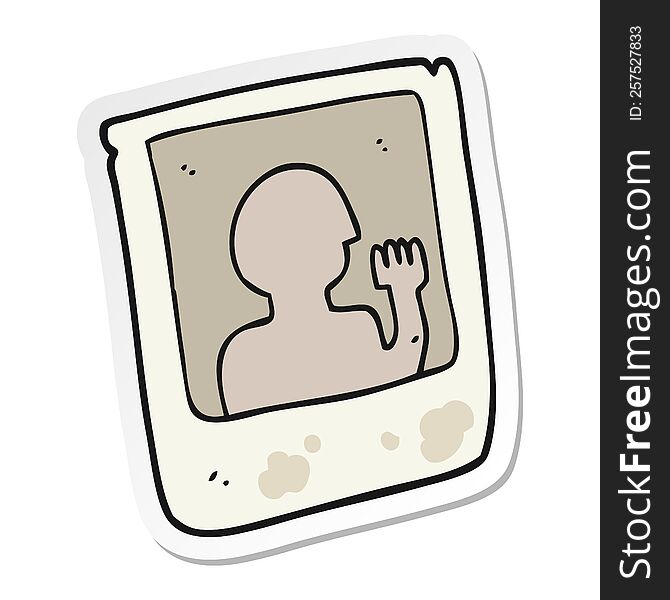 Sticker Of A Cartoon Old Instant Photograph