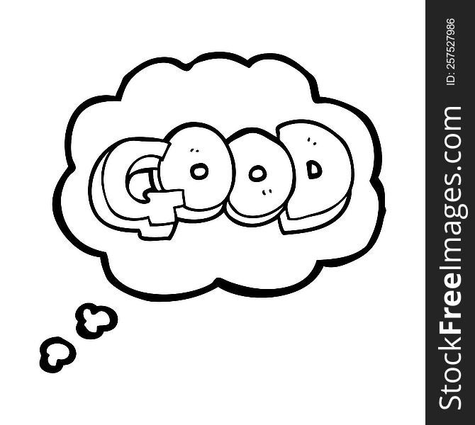 freehand drawn thought bubble cartoon Good symbol