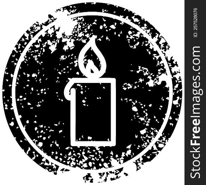 burning candle distressed icon