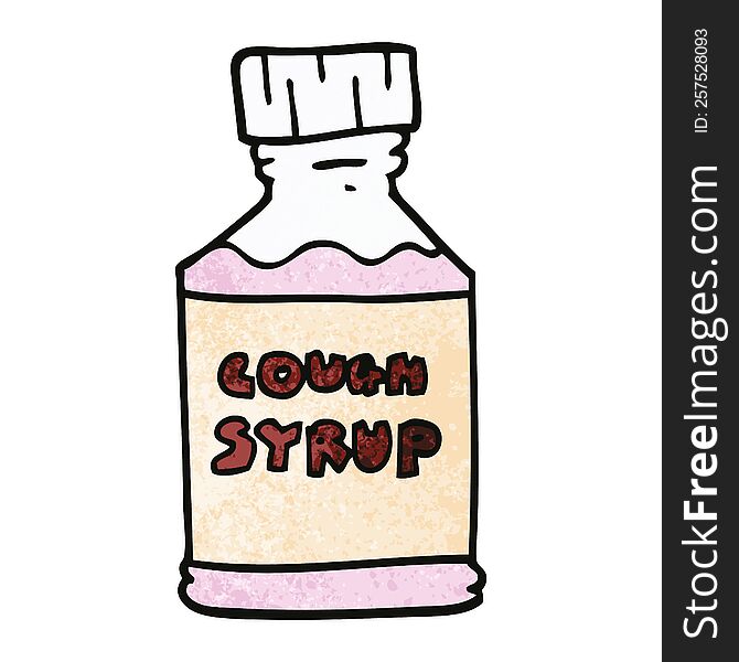 cartoon doodle cough syrup