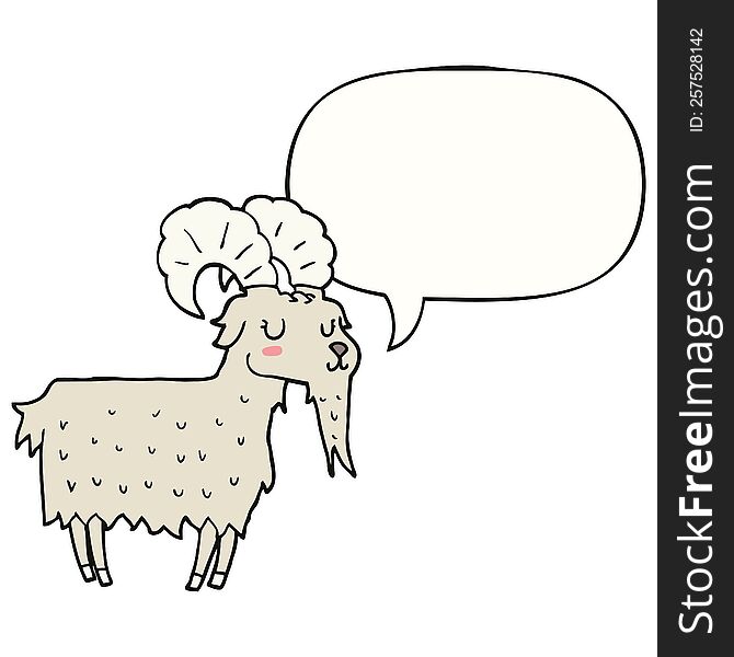 cartoon goat with speech bubble. cartoon goat with speech bubble