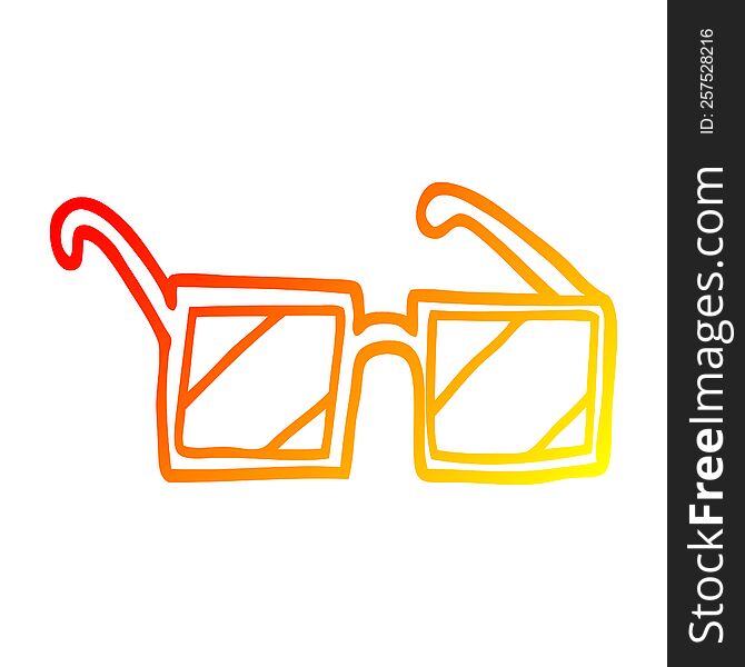 warm gradient line drawing of a cartoon square spectacles