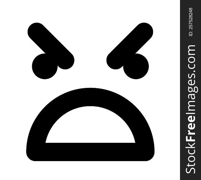 simple angry boss face icon