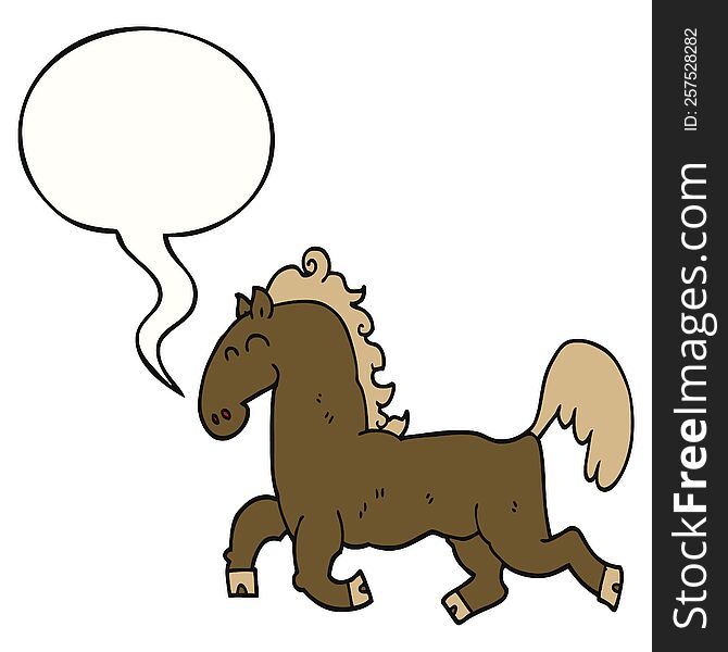 cartoon stallion and speech bubble