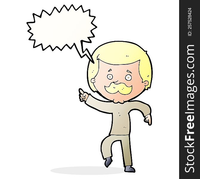 Cartoon Dancing Dad With Speech Bubble