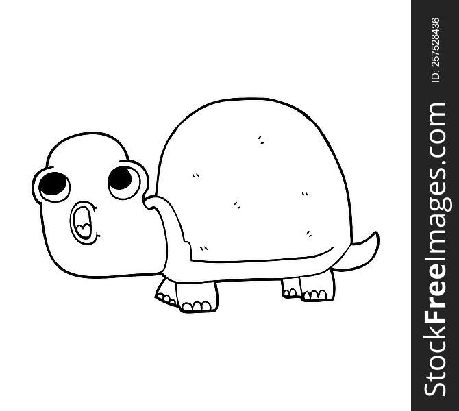 line drawing cartoon shocked turtle