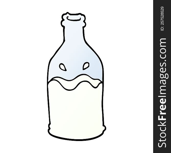 cartoon doodle milk bottle