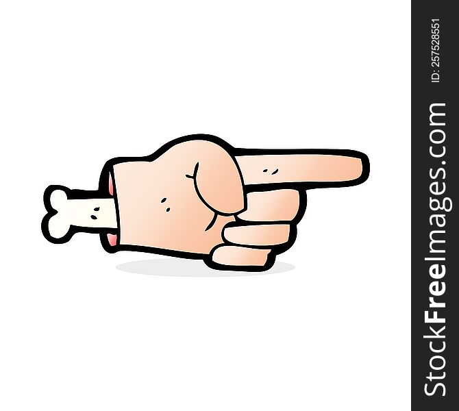 cartoon pointing hand symbol
