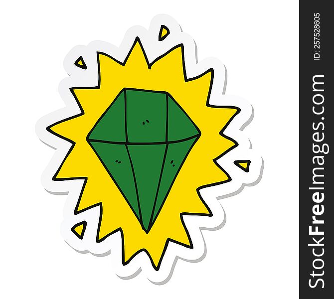 sticker of a cartoon diamond