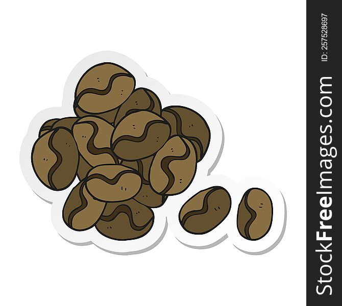 Sticker Of A Cartoon Coffee Beans