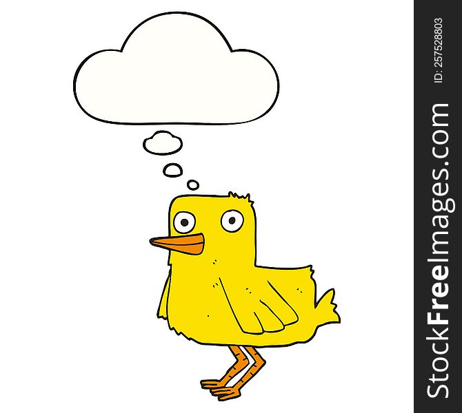 Cartoon Duck And Thought Bubble