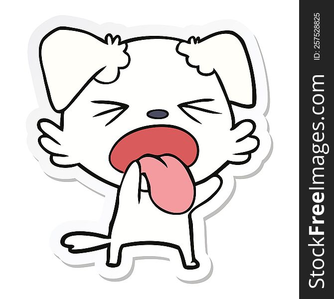 sticker of a cartoon disgusted dog