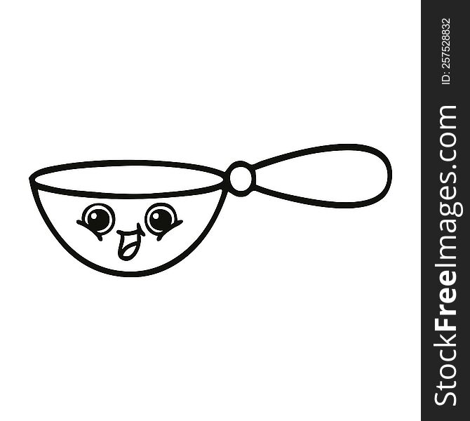 line drawing cartoon of a measuring spoon