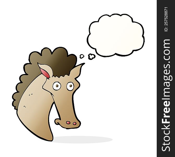 Cartoon Horse Head With Thought Bubble