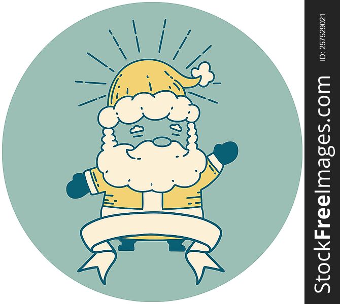 Icon Of Tattoo Style Santa Claus Christmas Character
