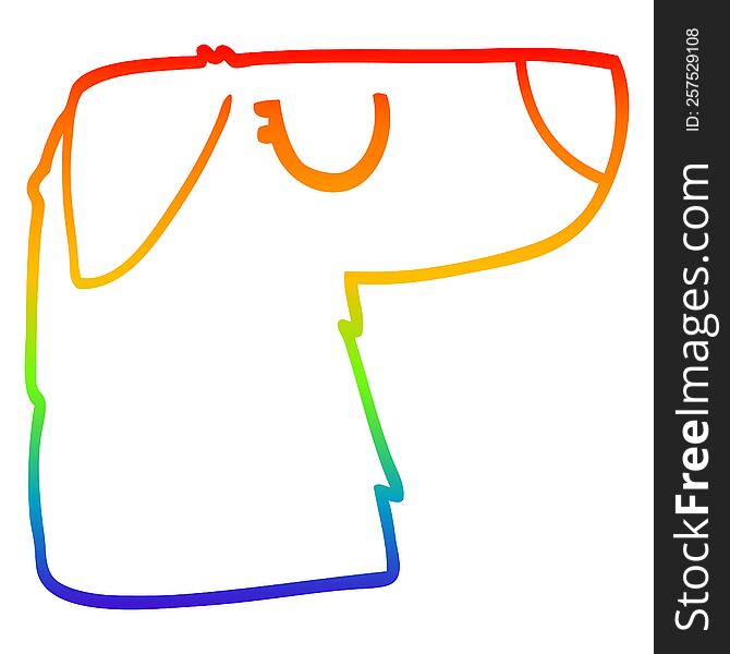 rainbow gradient line drawing of a cartoon dog face