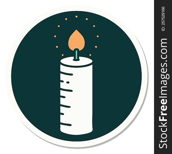 Tattoo Style Sticker Of A Candle