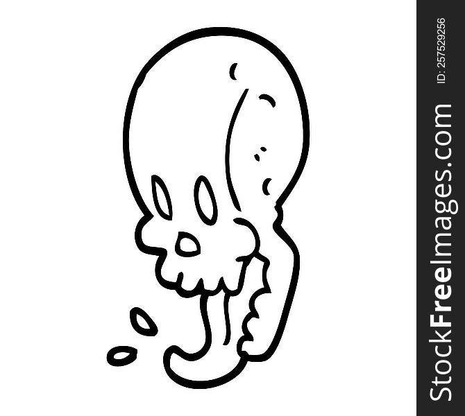 Line Drawing Cartoon Gross Skull