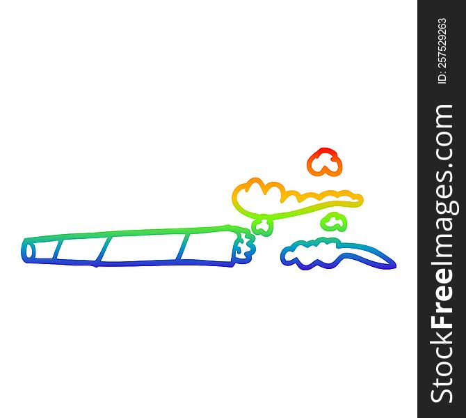 Rainbow Gradient Line Drawing Cartoon Lit Joint