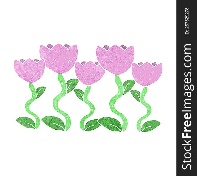 freehand cartoon drawing of flowers. freehand cartoon drawing of flowers