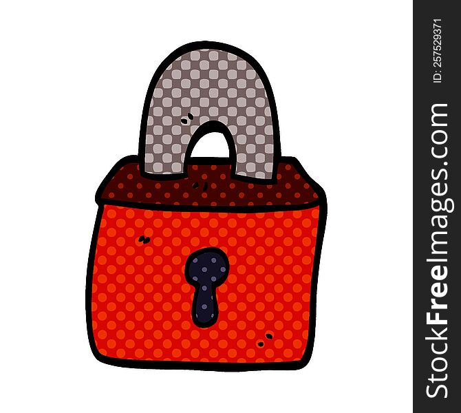 Cartoon Doodle Locked Padlock