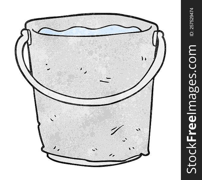 freehand textured cartoon bucket of water