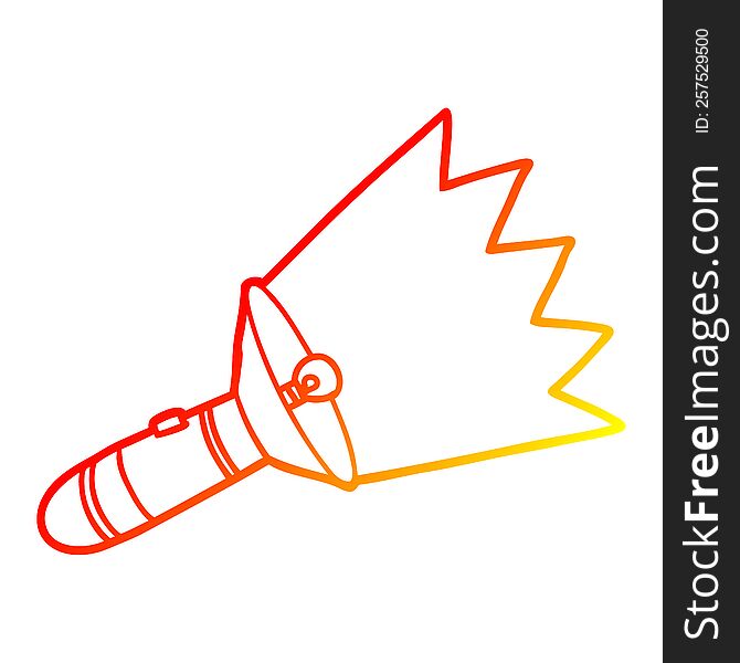 warm gradient line drawing of a old cartoon torch