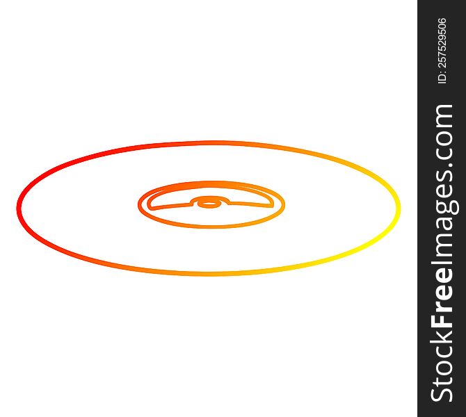 warm gradient line drawing of a cartoon old vinyl record