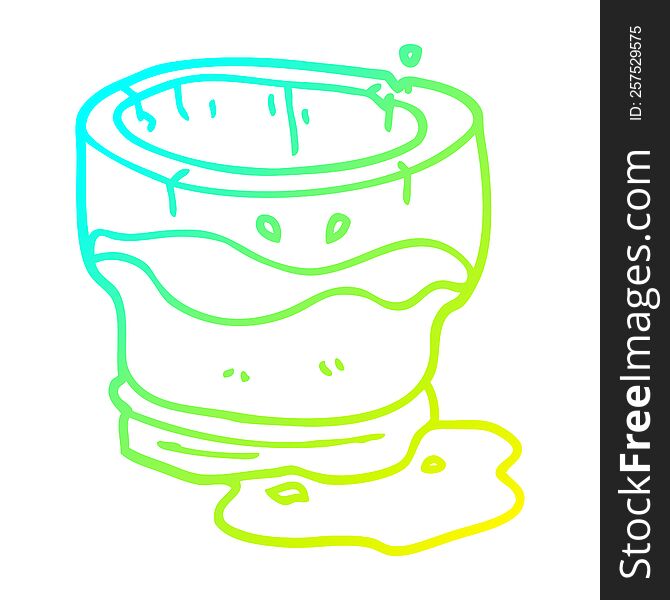 cold gradient line drawing of a cartoon old water glass