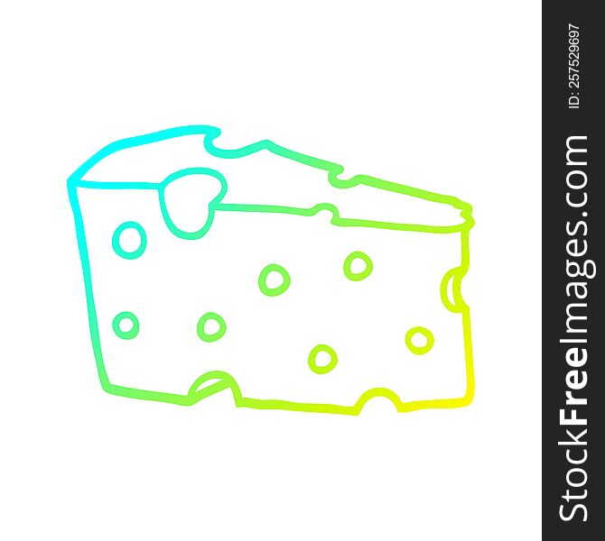 Cold Gradient Line Drawing Cartoon Cheese