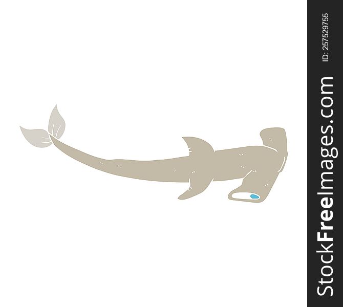 flat color illustration of hammerhead shark. flat color illustration of hammerhead shark