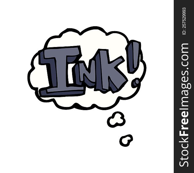 ink cartoon  with thought bubble