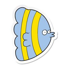 Free Sticker Of A Cartoon Exotic Fish Royalty Free Stock Photography - 257531097