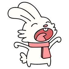 Rabbit With Scarf Yawning Royalty Free Stock Image Rabbit With Scarf Yawning Royalty Free Stock Image