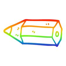 Rainbow Gradient Line Drawing Cartoon Coloring Pencil Stock Photography