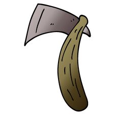 Cartoon Doodle Viking Axe Stock Photography