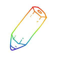 Rainbow Gradient Line Drawing Cartoon Pencil Royalty Free Stock Photos