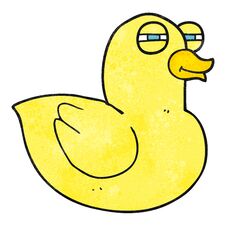 Textured Cartoon Funny Rubber Duck Stock Photos